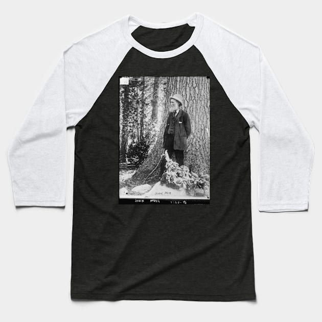 John Muir Photo Plate Baseball T-Shirt by Scottish Arms Dealer